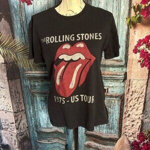 The Rolling Stones black 1975 US Tour T-shirt, size medium, good used condition